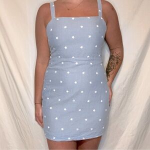 Cutout back star dress. 100% cotton
